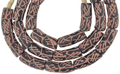 Handmade African Trade Beads: 10-11Mm Krobo Recycled Glass Beads - alternate view
