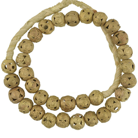 Ghanaian New Round Brass Beads - Handcrafted By Ashanti Artisans