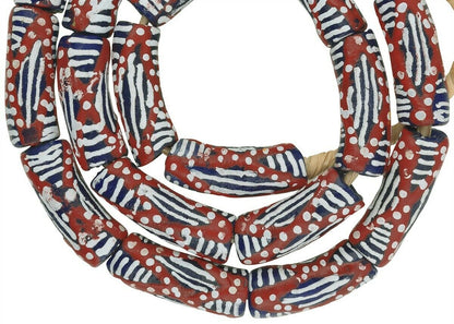 African Trade Beads: 10-11Mm Fancy Powder Glass Beads From Ghana - product focus