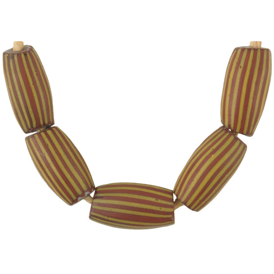 Striped Brick Chevron Beads | Rare 4 Layer Antique Venetian Set