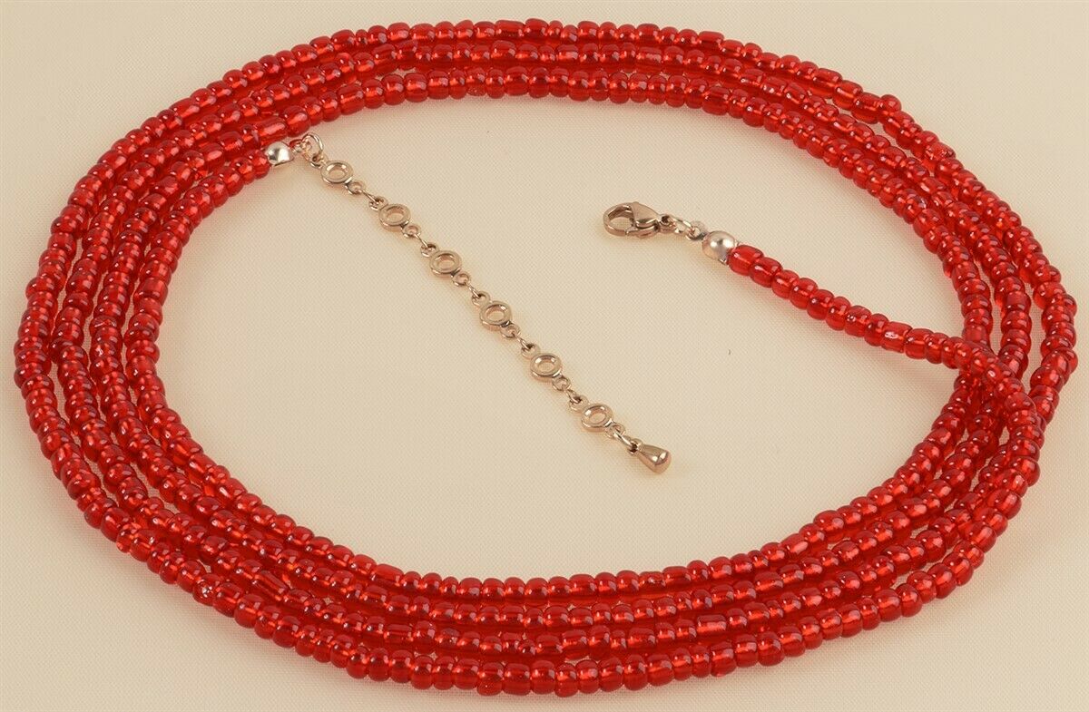 African Handmade Waist Beads Ghana Belly Chain Body Jewelry - zoomed-in detail