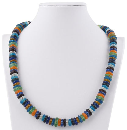 Handmade Multicolor Beaded Glass Necklace With Trade Beads - alternate view