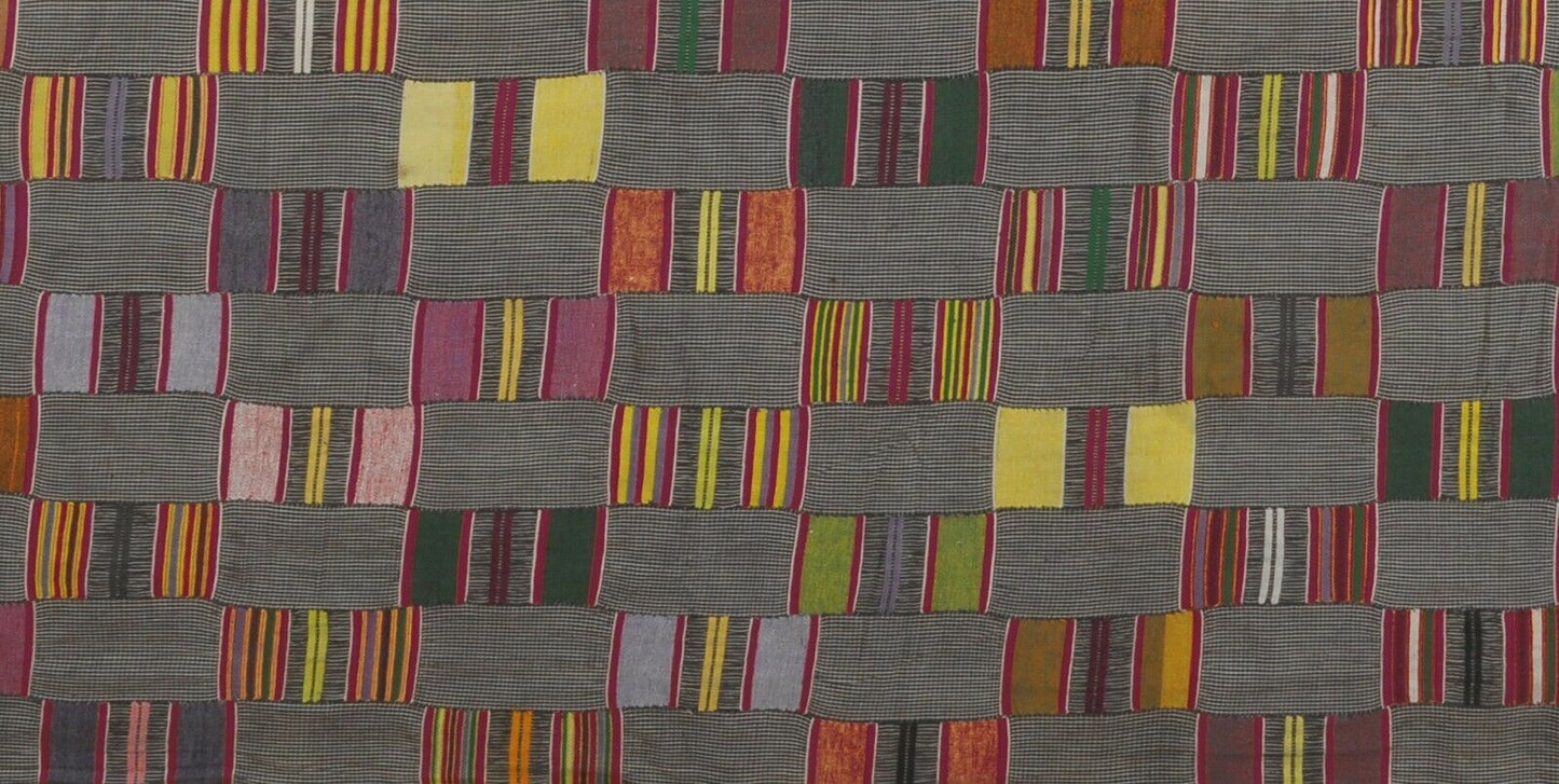 Vintage Handwoven Ewe Kente Cloth – Guinea Fowl, Woman Size, 1960s