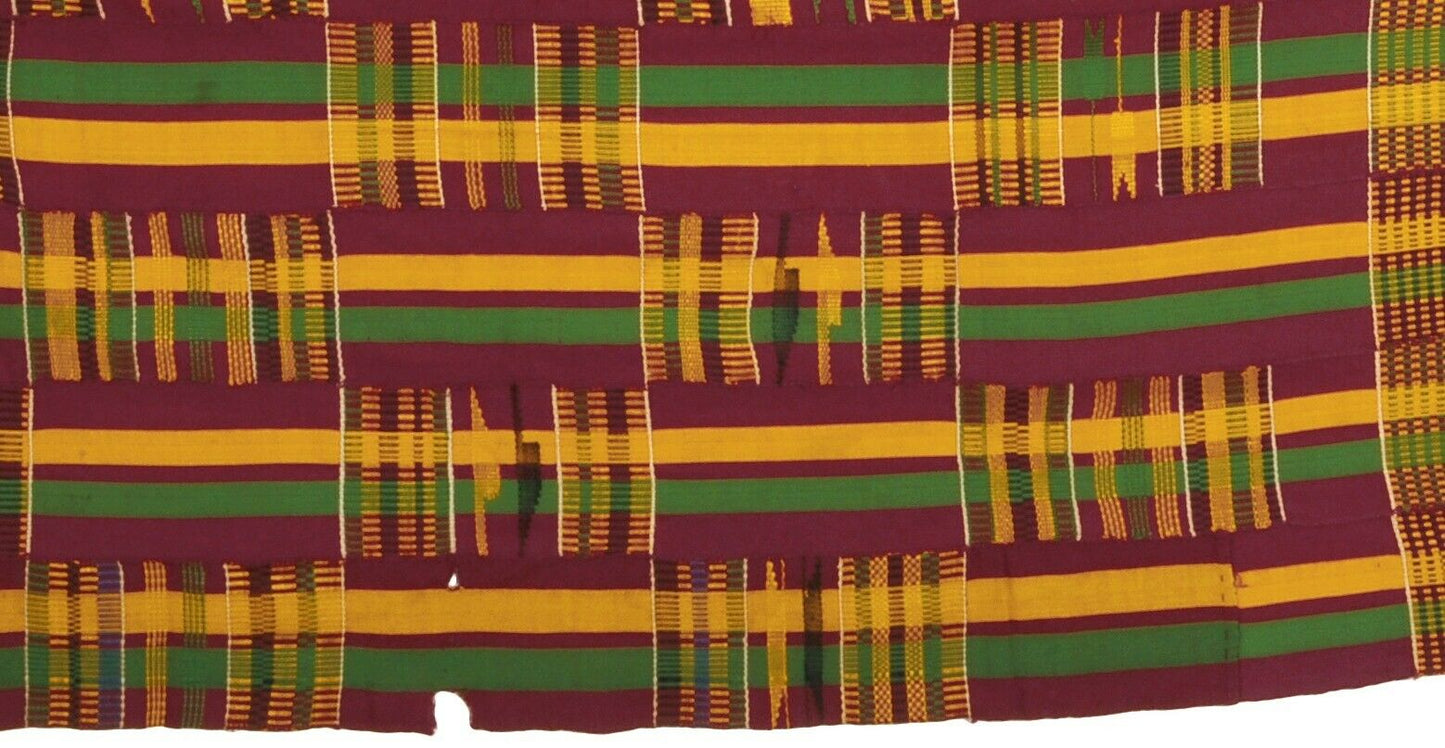 Vintage Handwoven Ashanti Kente Cloth – Ghana Ashanti Kente Woman Size