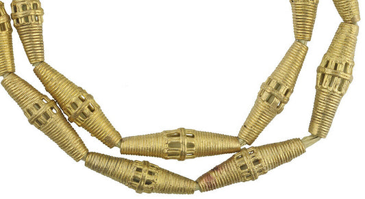 African Handmade Brass Beads Strand By Ashanti Artisans - alternate view