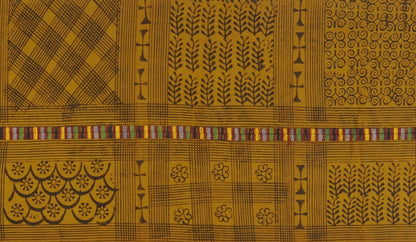 Vintage 1970s Hand stamped Adinkra cloth – woman’s size, Ghanaian