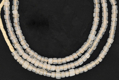 Antique Gooseberry Venetian Glass Beads Old African Trade Ghana Necklace - close-up