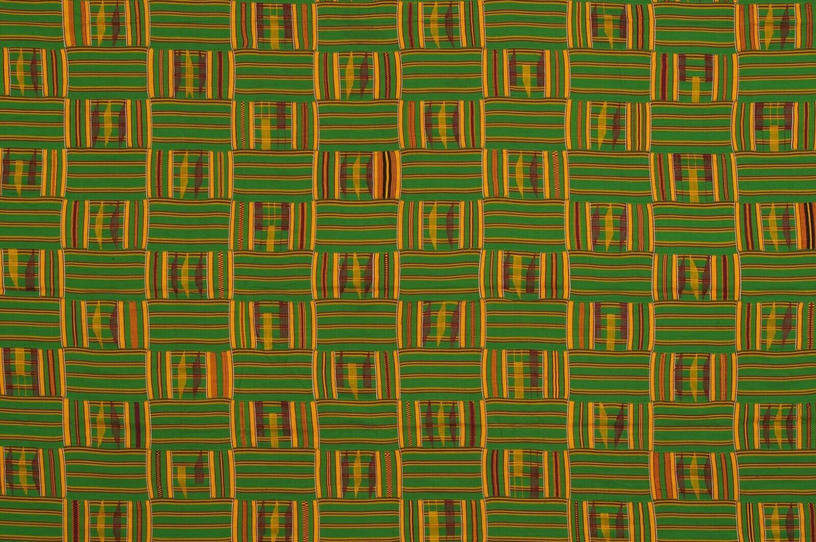 Kente African Ashanti Asante Akan Handwoven Cloth Ghana Wall Decor Art - alternate view