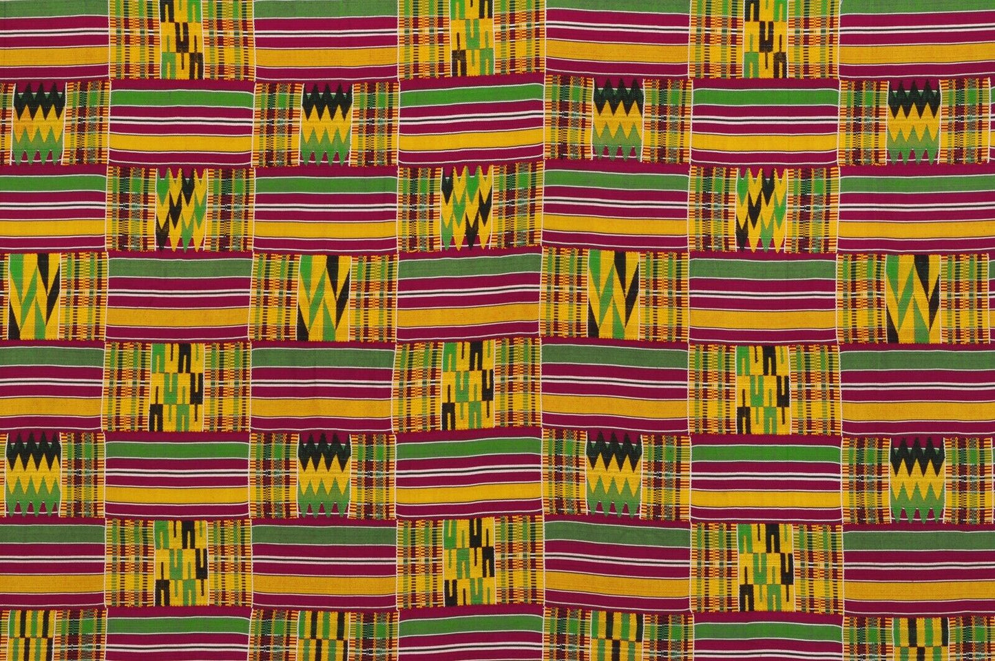 Handwoven Ashanti Kente Woman Size 80¾″ × 40½″ – Vintage 1970s Ghana Cloth