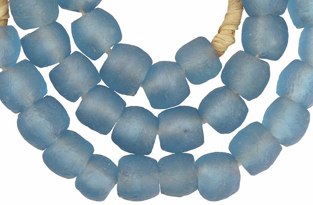 Translucent Krobo Glass Beads - African Trade, Recycled, 20.5" - alternate view