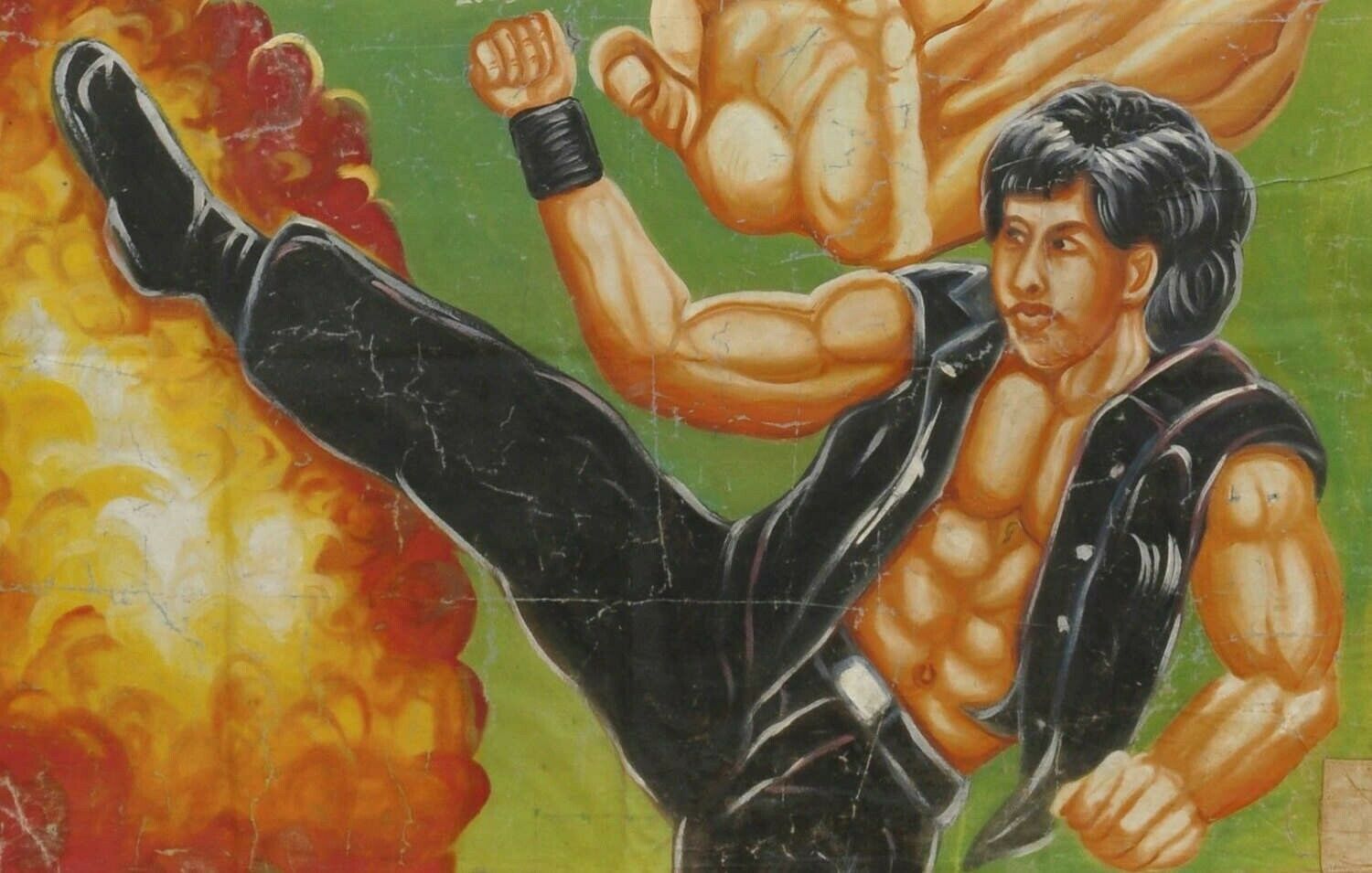 Cold Harvest Ghana Hand-Painted Poster - Action Cinema Art - close-up