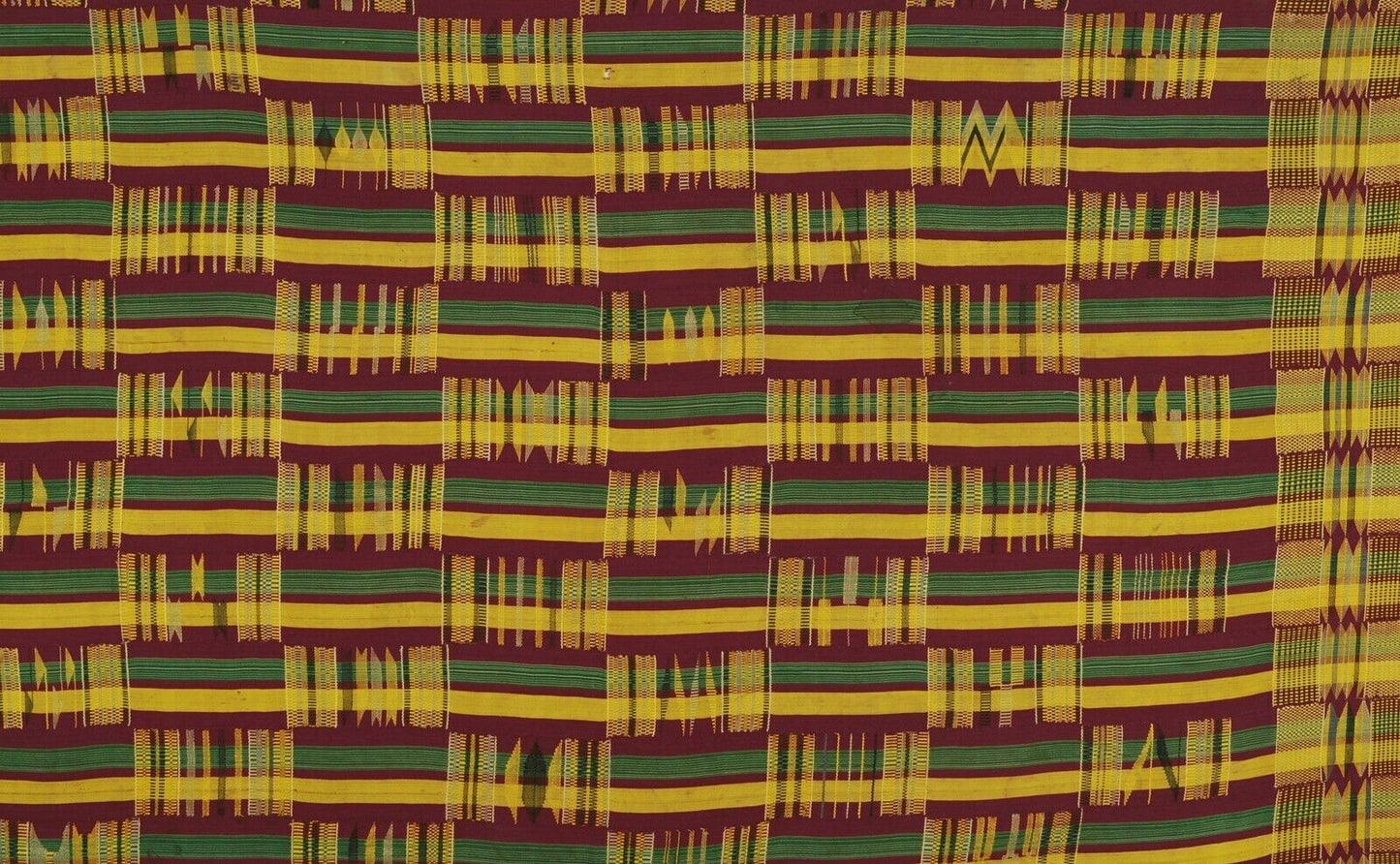 Authentic 1970s Ashanti Kente Cloth – Woman Size 70½×44″