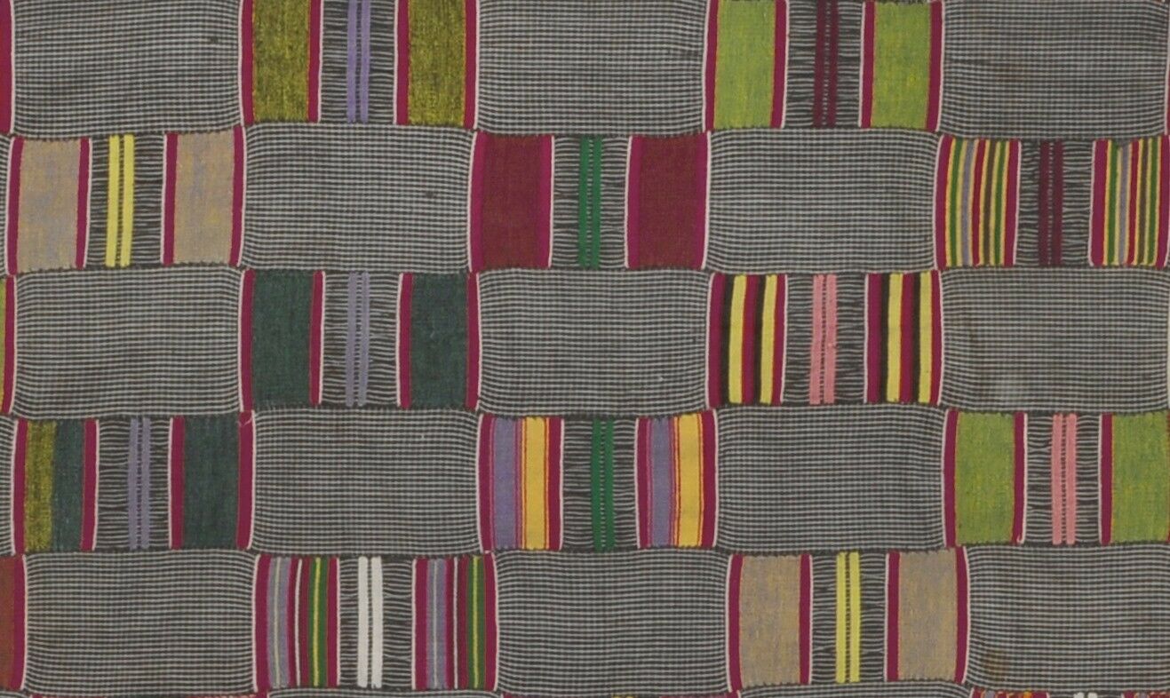 Vintage Handwoven Ewe Kente Cloth – Guinea Fowl, Woman Size, 1960s