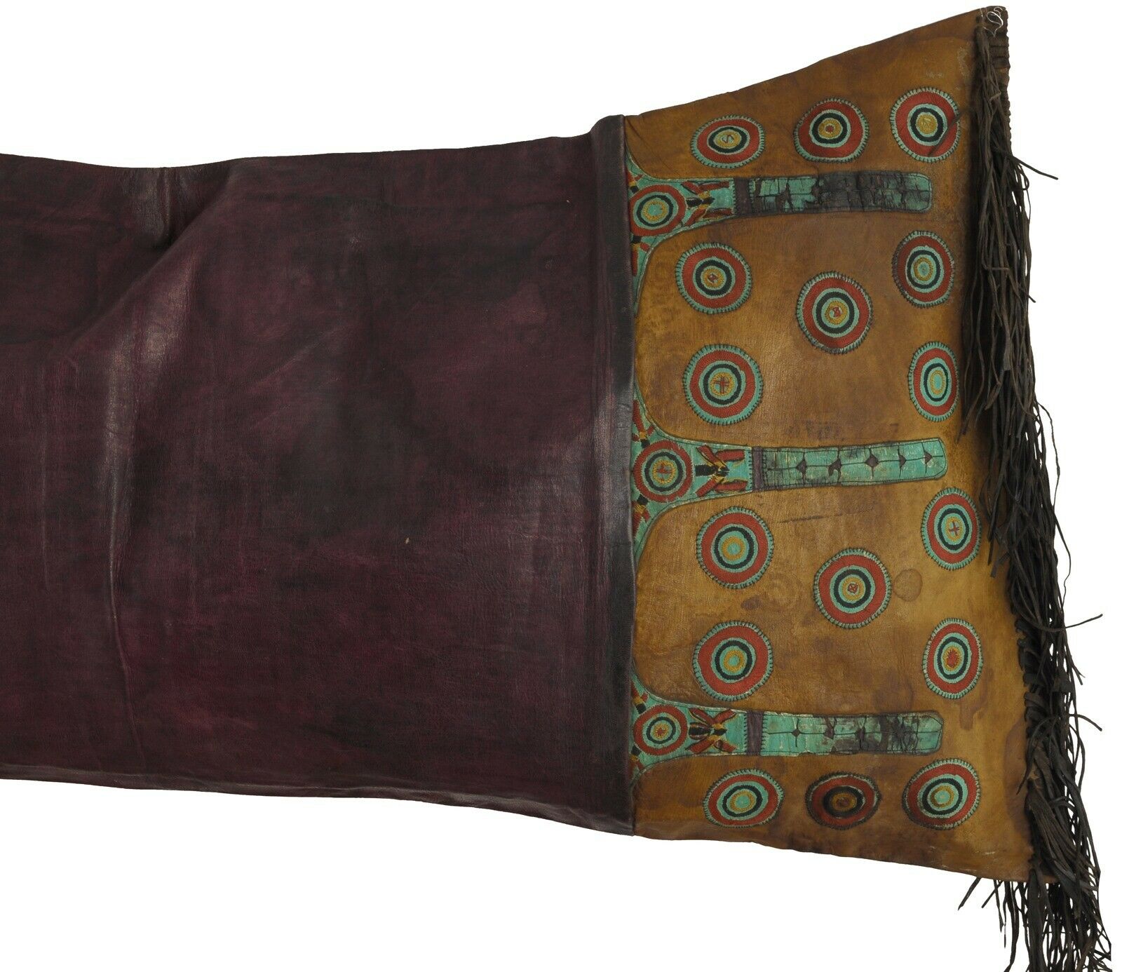 Old African Tuareg Leather Pillow Case Mali Niger Sahara Desert Bedouin Ethnic - detailed product shot