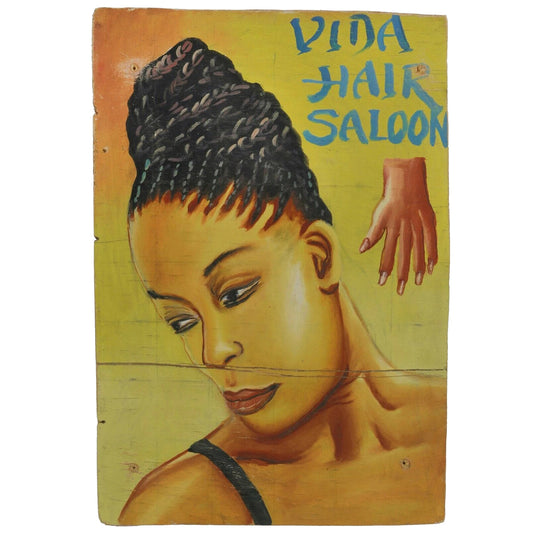 African Art Hair Saloon Shop Barber Sign Signboard Ghana Hair Saloon Cut Africa