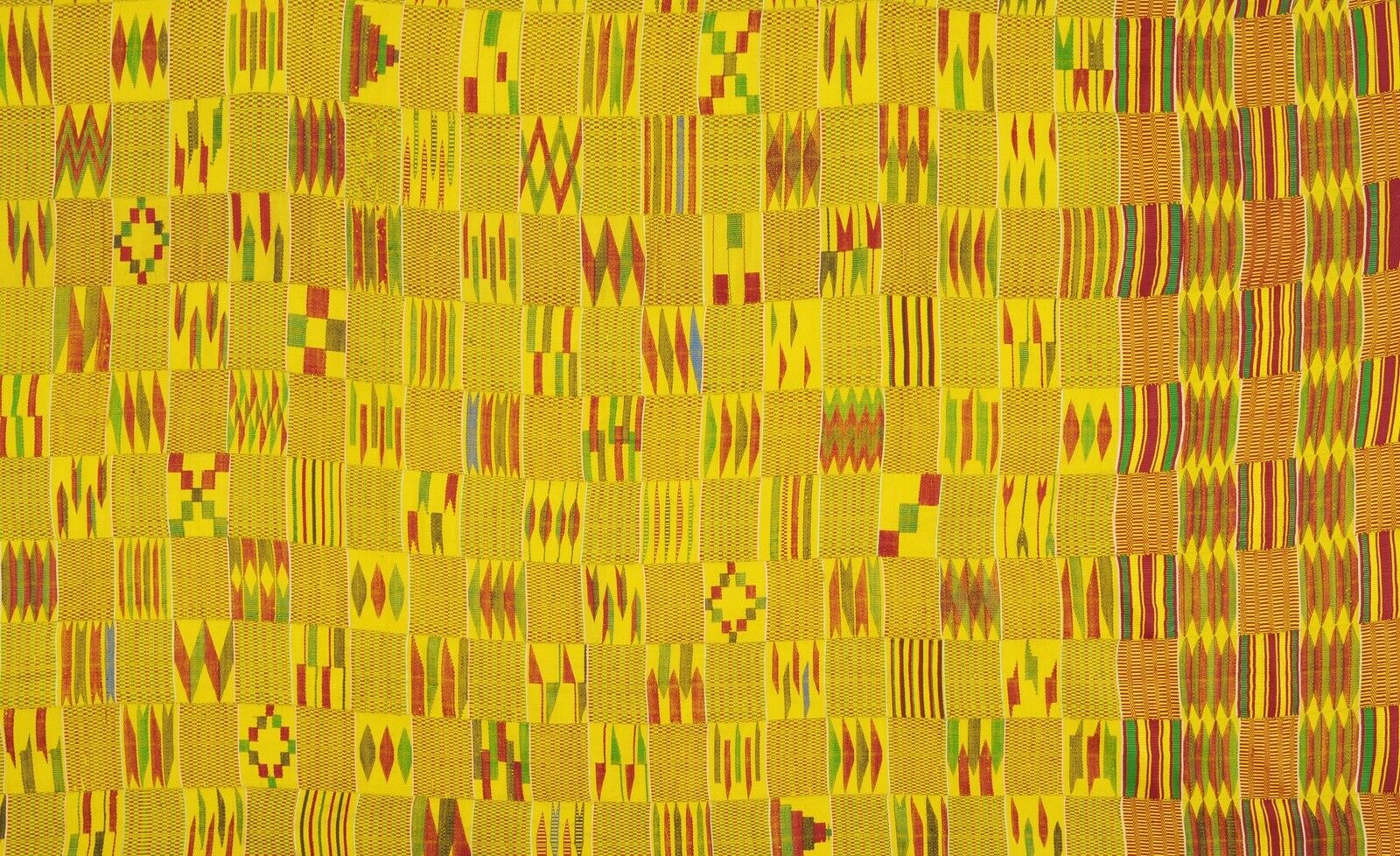 Rare Silk Handwoven Ashanti Kente Cloth – Mid‑1900s Woman Size