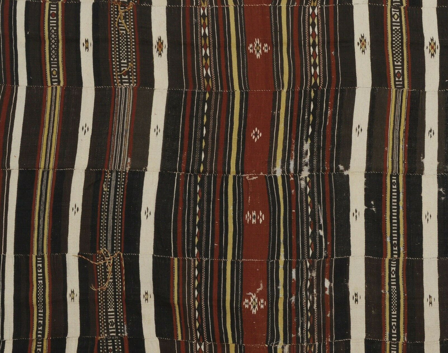 Rare Old Arkilla Kerka African Cloth Art Fulani Wedding Blanket Mali - close-up