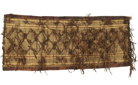 Authentic Tuareg Straw Mats – Straw & Leather Ethnic Carpet 87×37 cm