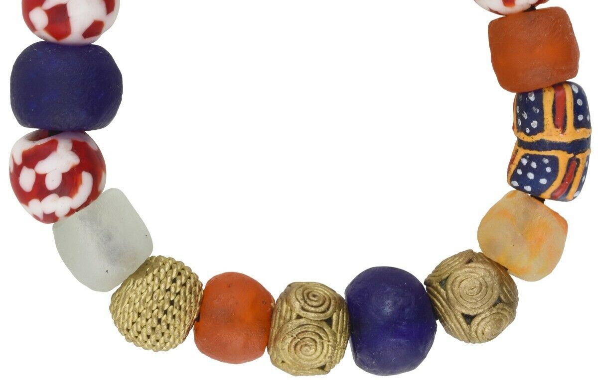 Handmade Beaded Bracelet | African Glass & Brass Beads Jewelry - alternate view
