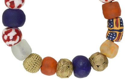 Handmade Beaded Bracelet | African Glass & Brass Beads Jewelry - alternate view