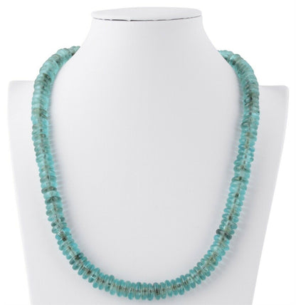 Translucent Powder Glass Beaded Necklace With Ashanti Brass - zoomed-in detail