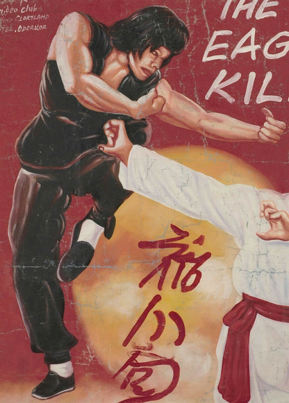 The Eagles Killer Hand-Painted Ghana Movie Poster, 64.5"X44 - close-up