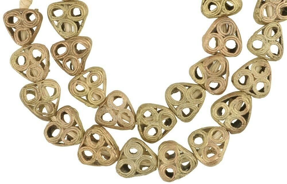 New Ashanti Tabular Brass Beads - Handcrafted Traditional Art - alternate view