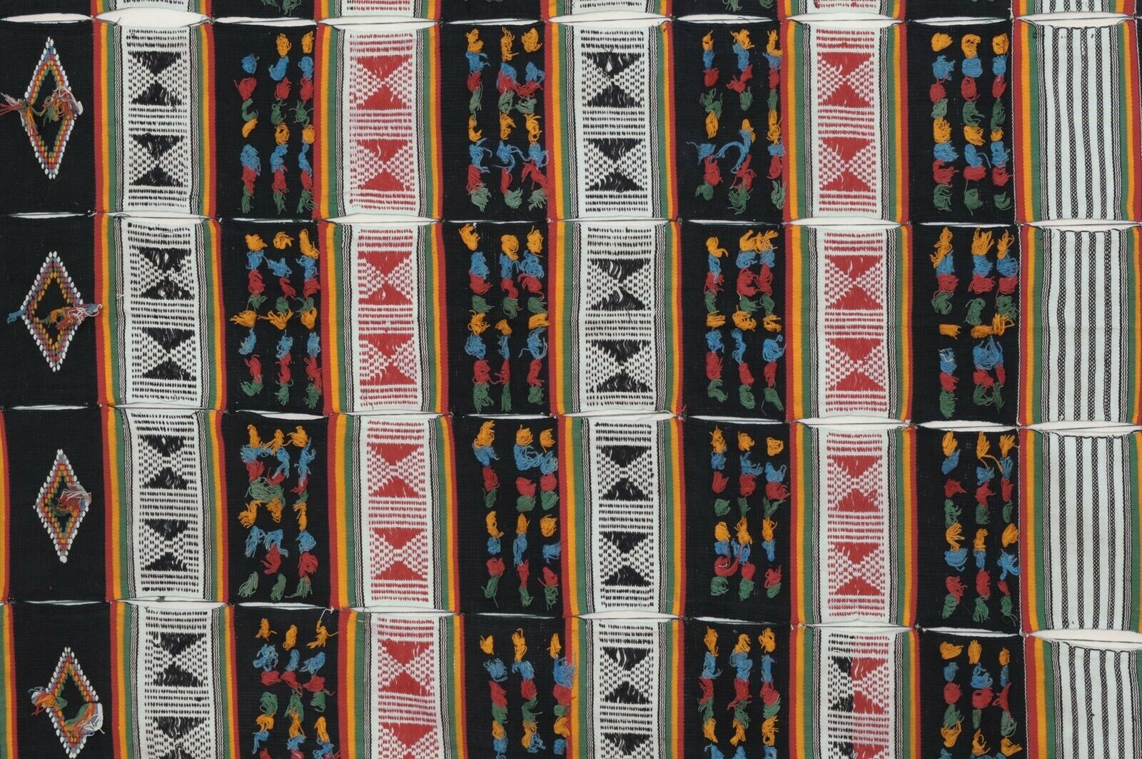 Old African Djerma Niger Handwoven Cloth Blanket Tuareg Tent Hanging Ethnic Art - close-up