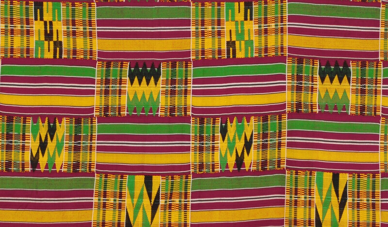 Handwoven Ashanti Kente Woman Size 80¾″ × 40½″ – Vintage 1970s Ghana Cloth