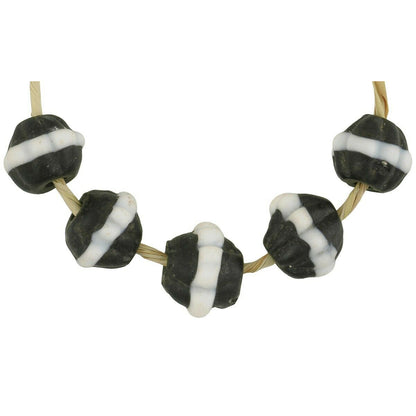 Beautiful Antique Dog Tooth Venetian Lampwork Beads - 9-10Mm