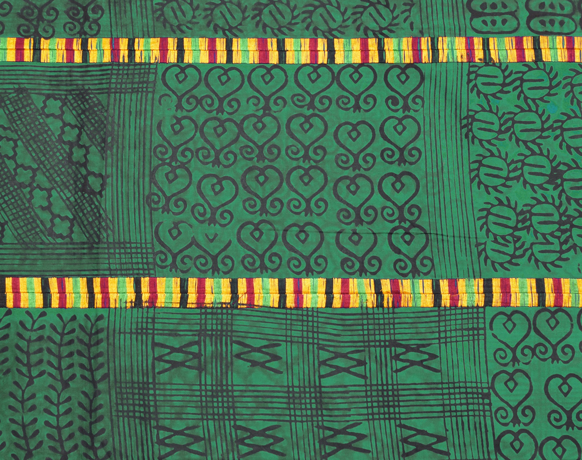 Adinkra Sankofa Symbol African Cloth Ghana Hand Stamped 1 - alternate view