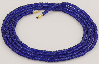 Screw Clasp Royal Blue African Waist Beads – Handmade Beaded Body Jewelry