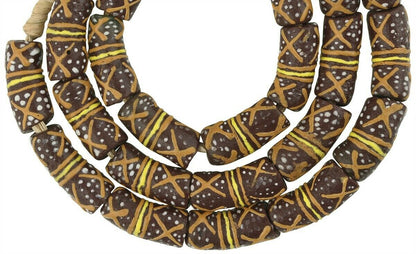 Beautiful African Trade Beads: 10Mm Fancy Krobo Glass Beads - alternate view