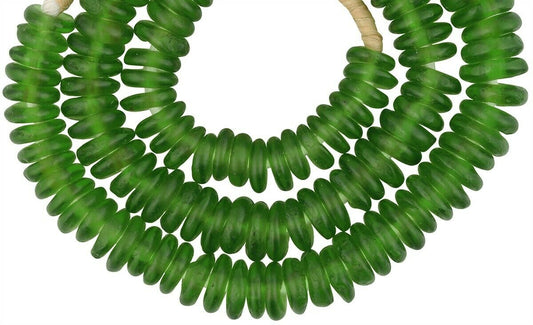 African Trade Beads - Recycled Glass, Handmade In Ghana, 11-12Mm - alternate view