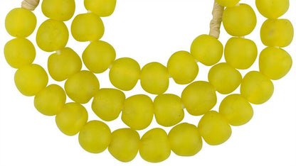 Handmade Ghana Krobo Glass Beads - Recycled African Trade Beads - angled shot