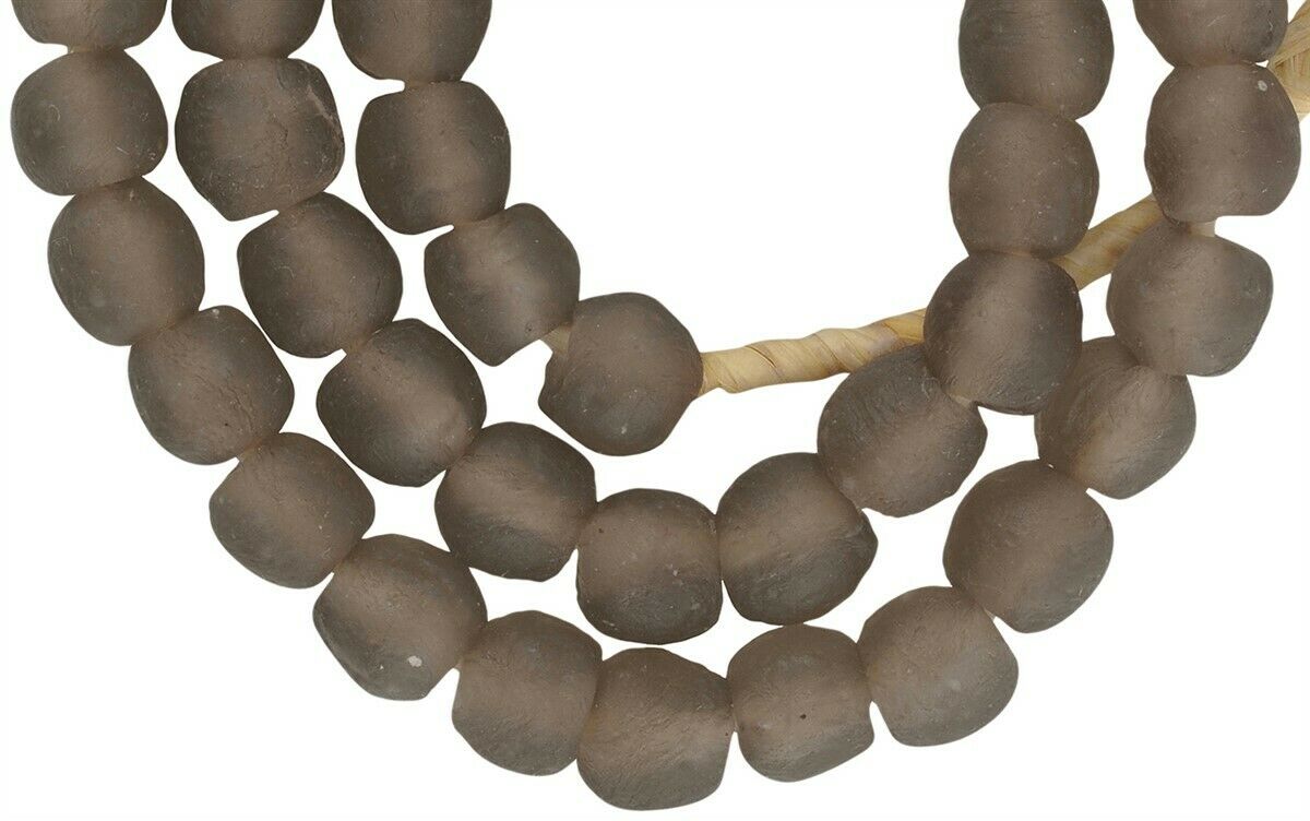 Handmade Translucent Krobo Glass Beads - African Trade Beads - close-up