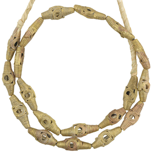 Exquisite Ashanti Tabular Brass Beads - Crafted With Ancient Techniques