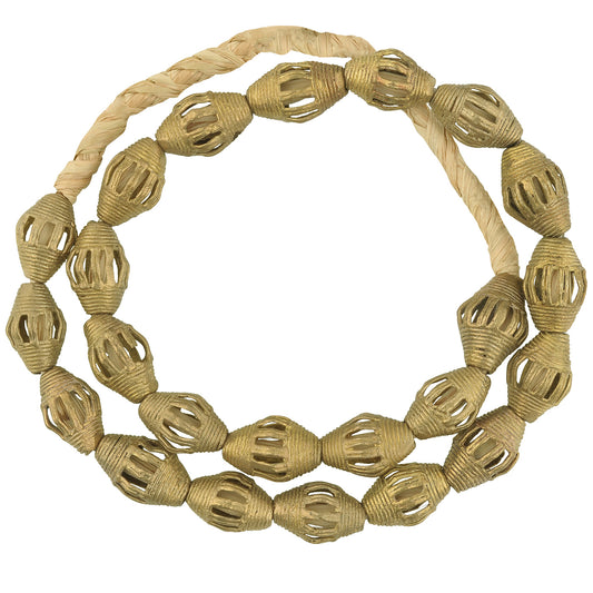 Handcrafted Ghanaian Brass Beads Strand - Ancient Craft