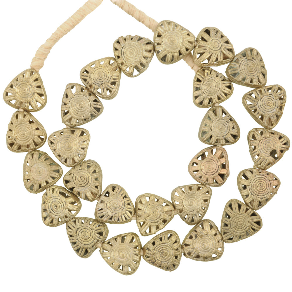Ghanaian New Tabular Brass Beads - Crafted By Ashanti Artisans