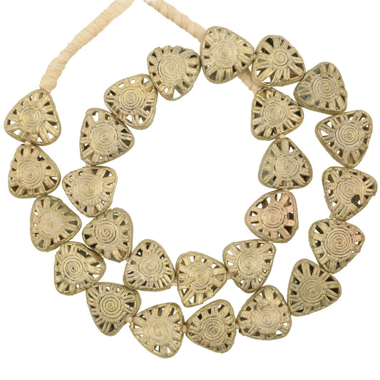 Ghanaian New Tabular Brass Beads - Crafted By Ashanti Artisans