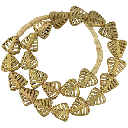 New Tabular African Brass Beads Handmade In Ghana