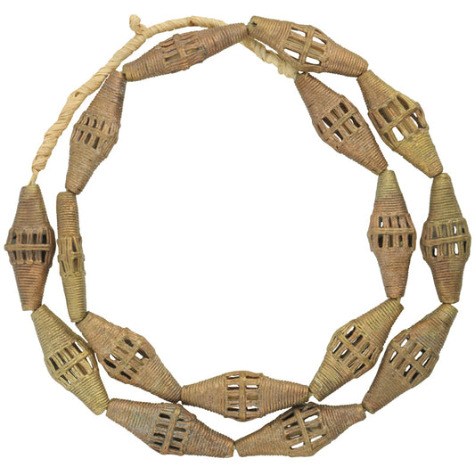 Exquisite Ghanaian Tabular Brass Beads - Handcrafted By Ashanti Artisans