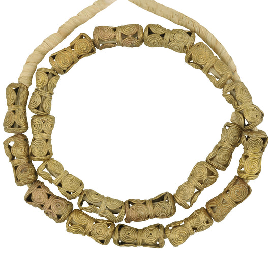 Handcrafted Ghana Brass Beads Strand 20" - Tribalgh