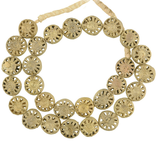 New Tabular Ashanti Brass Beads - Exquisite Handmade Craftsmanship