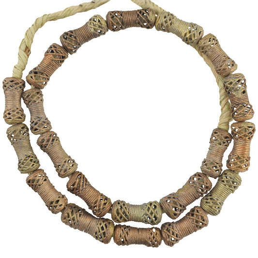 Handmade Ashanti Brass Bead Strand From Ghana, 20.5" - Tribalgh
