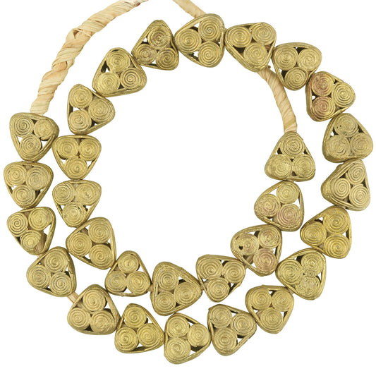Handmade Tabular Brass Beads Strand - Tribalgh