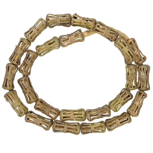 Exquisite Handcrafted Ghanaian Brass Beads - 24.5" Strand