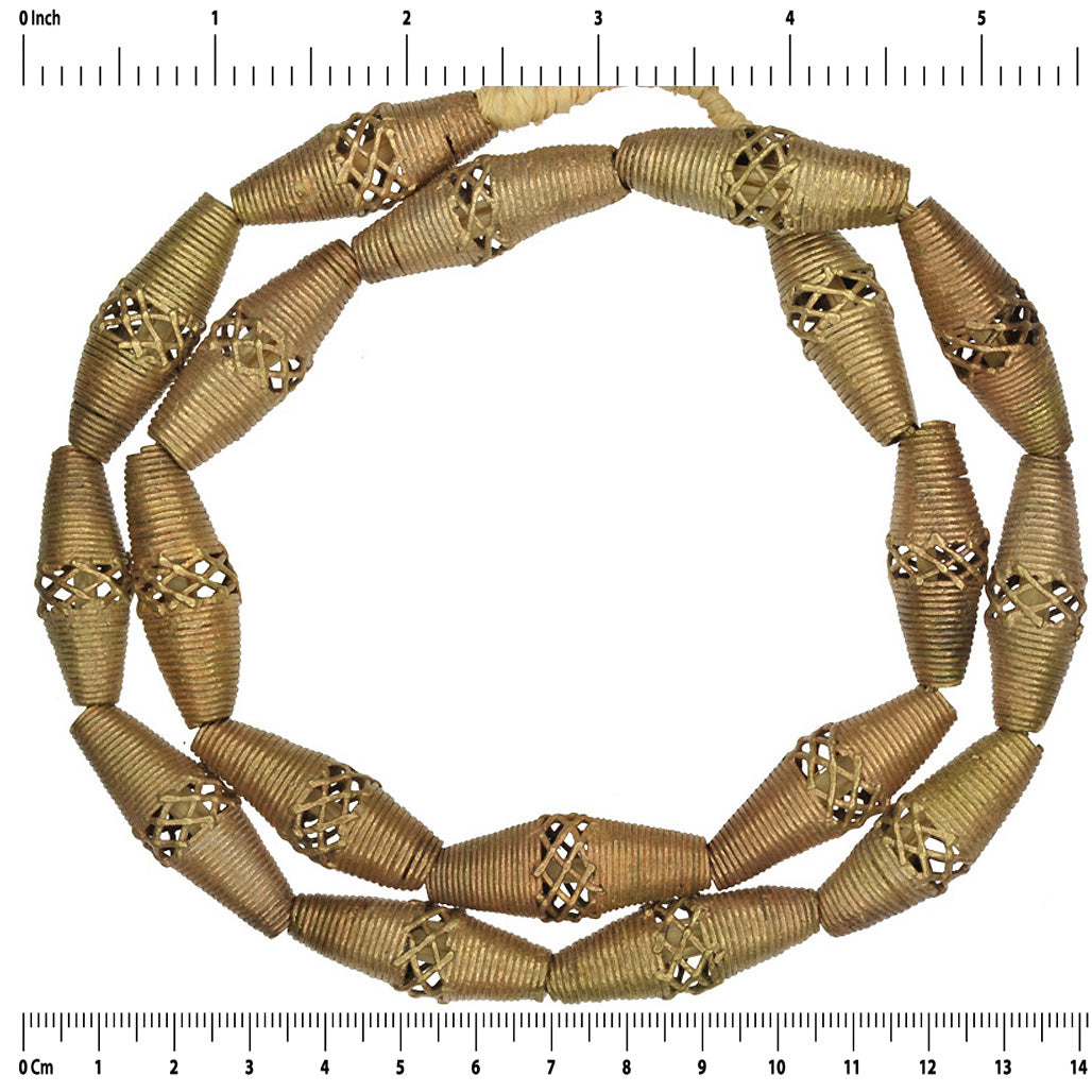Ghanaian Ashanti Handcrafted Brass Beads - Exquisite Artistry - close-up