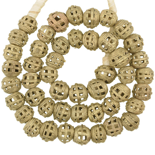 New Round African Brass Beads - Handcrafted By Ashanti Artisans