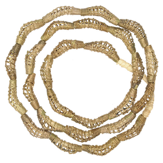 Authentic Handmade Ashanti Brass Beads Strand - Tribalgh